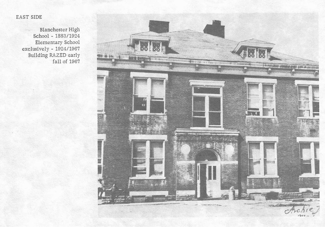 black and white photo of Blanchester High school/Elementary building exterior