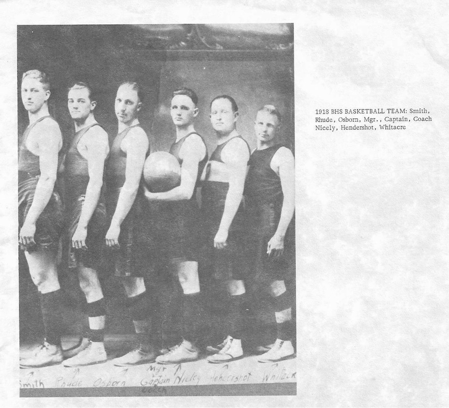 Blanchester basketball team in black and white photo