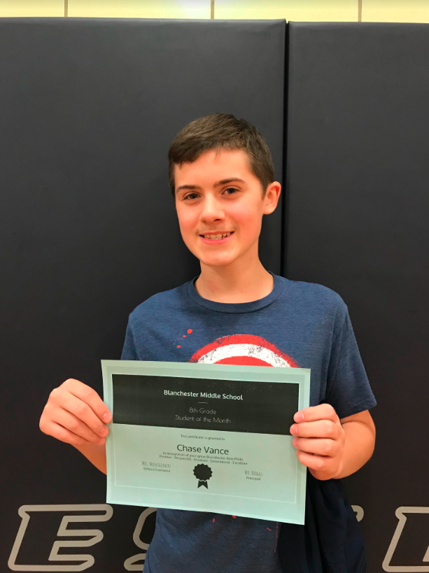Chase Vance holding certificate