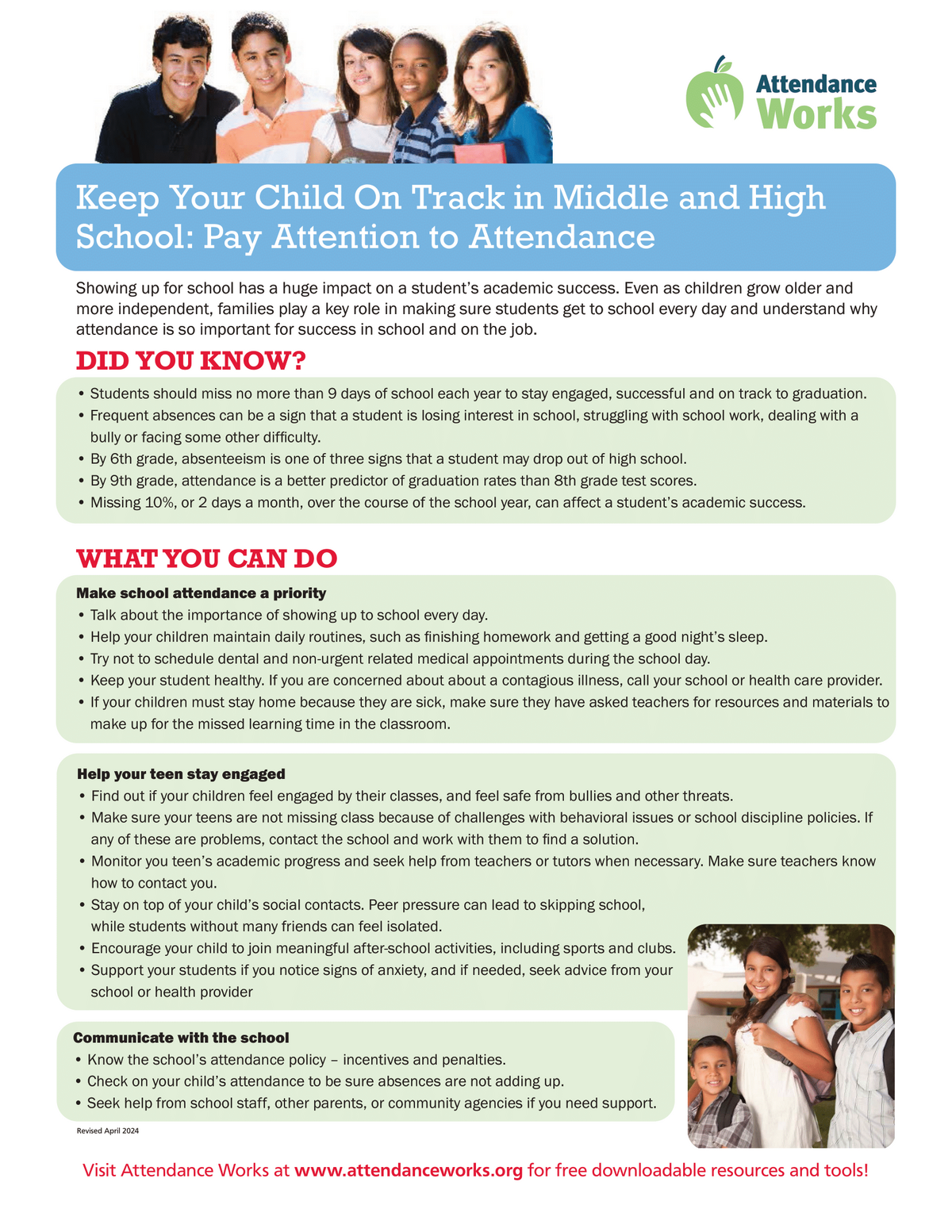 Attendance Information for parents and students